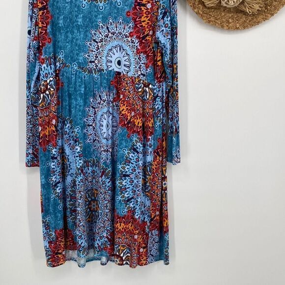 NWT DB Moon Pullover Jersey Shift Dress Boho Soft & Comfy Multi 3XL - Picture 10 of 15